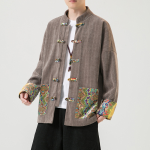 2024秋冬风男装拼接复古中式唐装汉服夹克外套C229/Y758/P105图片