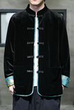 2023秋冬风男装丽丝绒撞色中式唐装汉服外套C229/Y709/P75，男装夹克，电商C229