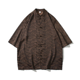 风男装复古风男装冰丝唐装汉服短袖衬衫C229/Y950/P65，男装衬衫，电商C229