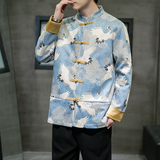 2025秋风男装鹿皮绒大码中式唐装汉服夹克外套C229/Y629/P105，男装夹克，电商C229
