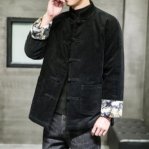 2024冬季风男装灯芯绒复古中式唐装汉服棉衣C229/MY44/P140