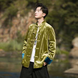 2024冬风男装丽丝绒复古中式唐装汉服夹克外套C229-Y759-P98图片