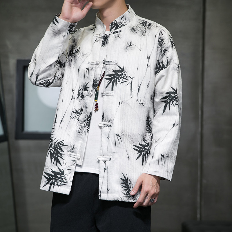 2024秋冬风男装印花中式盘扣唐装汉服夹克外套C229/Y787/P95,男装夹克,电商C229