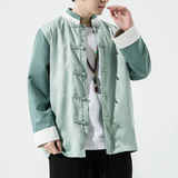 2024春夏风男装撞色白底唐装汉服夹克外套大码C229/Y727/P90，男装夹克，电商C229