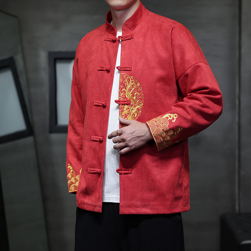 2025秋冬风男装刺绣唐装汉服夹克外套大码C229/Y1047/P120,男装夹克,电商C229