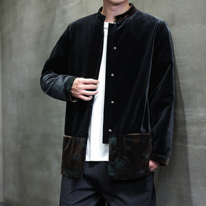2025秋冬风男装丽丝绒唐装汉服夹克外套大码C229-Y1124-P120图片