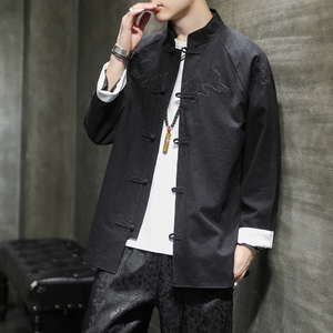 2024春夏新款风男装盘扣刺绣唐装汉服夹克外套C229/Y36/P80图片