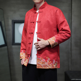 2025秋冬风男装刺绣中式鹿皮绒夹克外套大码C229/Y789/P105，男装夹克，电商C229