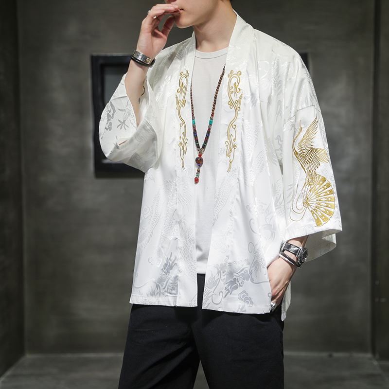 2024夏季风男装冰丝刺绣唐装汉服披风斗篷外套C229/F405/P60，男装民族服装，电商C229