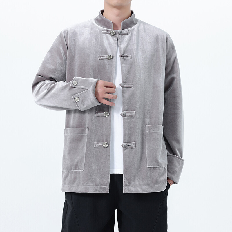2025秋冬风男装丽丝绒唐装汉服夹克外套大码C229-Y1121-P120,男装夹克,电商C229