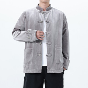 2025秋冬风男装丽丝绒唐装汉服夹克外套大码C229-Y1121-P120图片