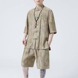 2024春夏新款风男装冰丝唐装汉服套装两件套C229-TZ360-P100图片