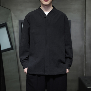 2024春夏风男装棉麻亚麻唐装汉服长袖衬衫衬衣C229-Y1007-P70图片