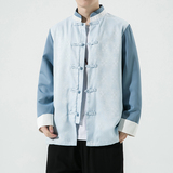 2024春夏风男装撞色白底唐装汉服夹克外套大码C229/Y727/P90，男装夹克，电商C229