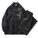 2024春夏风男装中式唐装汉服刺绣套装两件套C229-TZ359-P140，男装休闲套装，电商C229