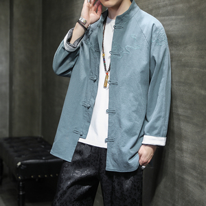 2024秋冬新款风男装刺绣唐装汉服夹克外套中式C229/Y36/P80图片