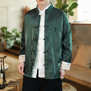2024秋冬风男装盘扣刺绣唐装汉服外套夹克大码C229/Y621/P85
