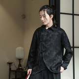 2024春夏新款风男装提花唐装汉服长袖衬衫衬衣C229-Y1012-P80，男装衬衫，电商C229