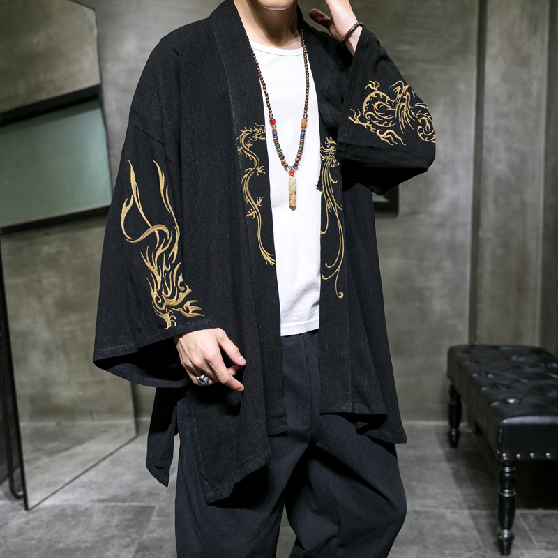 2024春夏风男装刺绣唐装汉服披风开衫外套大码C229/F501/P65,男装风衣,电商C229