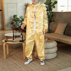 2025秋冬风男装刺绣中式唐装套装两件套大码C229/TZ311/P110图片