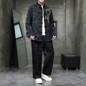 2024春夏风男装中式唐装汉服刺绣套装两件套C229-TZ359-P140图片
