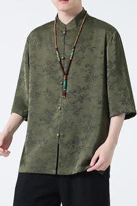 2024春夏新款风男装冰丝唐装汉服五分袖衬衫C229-Y903-P65图片