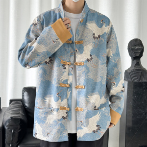 2024春风男装鹿皮绒复古中式唐装汉服夹克外套C229/Y629/P105图片