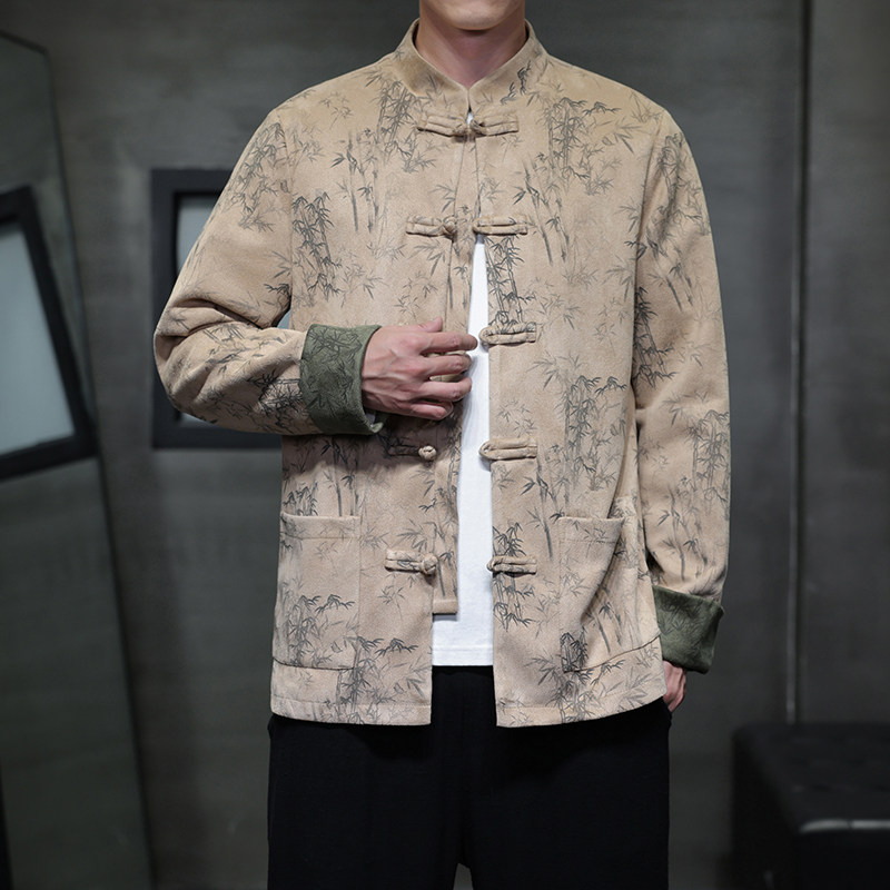 2025秋冬风男装鹿皮绒复古中式夹克外套大码C229/Y1041/P115,男装夹克,电商C229