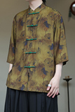 2024夏风男装印花唐装汉服短袖五分袖衬衫衬衣C229-Y1004-P70，男装衬衫，电商C229