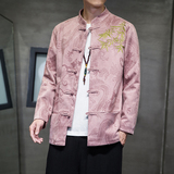 2024春风男装鹿皮绒复古中式唐装汉服夹克外套C229/Y756/P105，男装夹克，电商C229