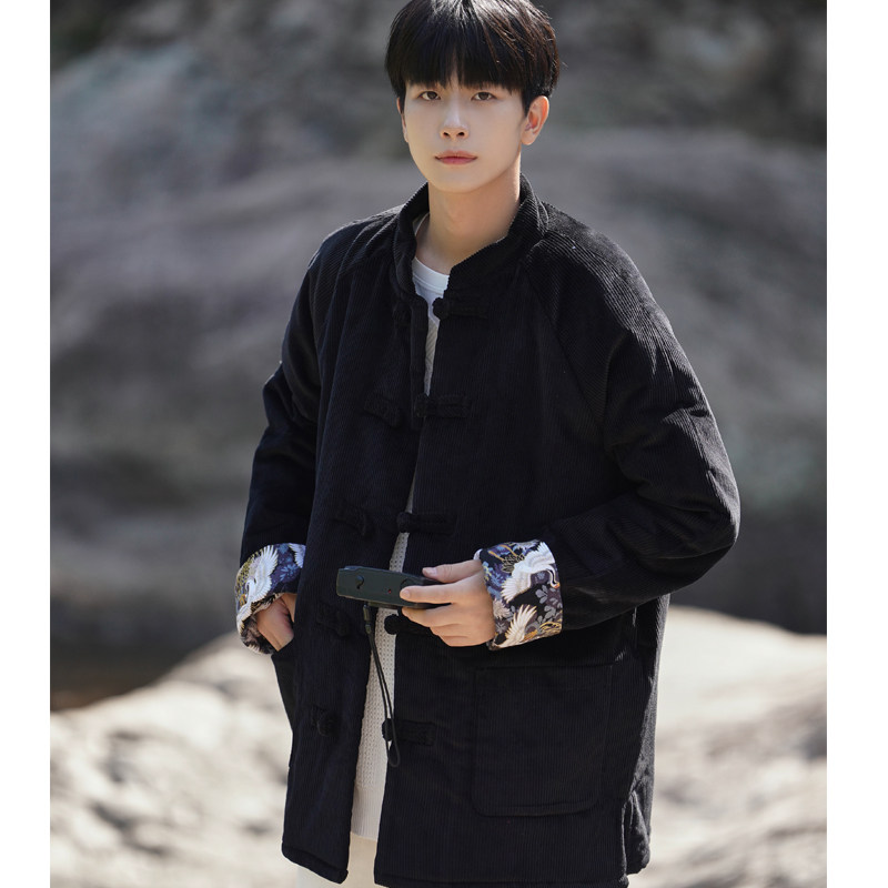 2024秋冬风男装灯芯绒复古中式唐装汉服棉衣C229/MY44/P140,男装棉衣,电商C229