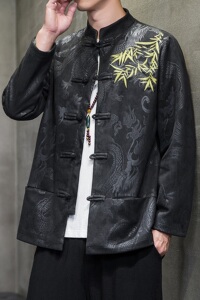 2023秋风男装鹿皮绒复古中式唐装汉服夹克外套C229/Y756/P105图片