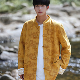 2024秋冬风男装鹿皮绒中式唐装汉服夹克外套C229/Y718/P105，男装夹克，电商C229