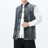2025秋冬风男装丽丝绒唐装汉服马甲外套大码C229-Y1114-P110，男装背心/马甲，电商C229