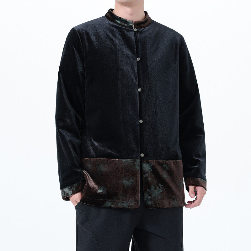 2025秋冬风男装丽丝绒唐装汉服夹克外大码C229-Y1124-P120,男装夹克,电商C229