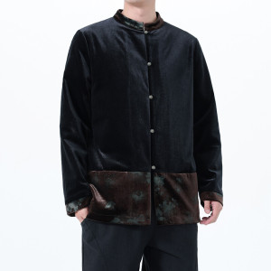 2025秋冬风男装丽丝绒唐装汉服夹克外大码C229-Y1124-P120图片