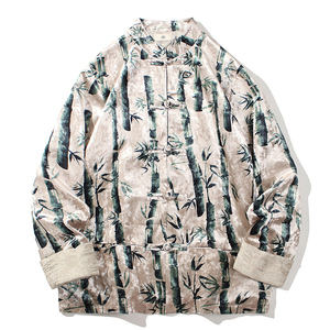 2024秋风男装丽丝绒复古中式唐装汉服夹克外套C229/Y761/P100图片