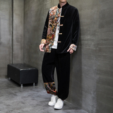 2025秋冬风男装唐装汉服套装中式两件套大码C229/TZ357/P125，男装休闲套装，电商C229
