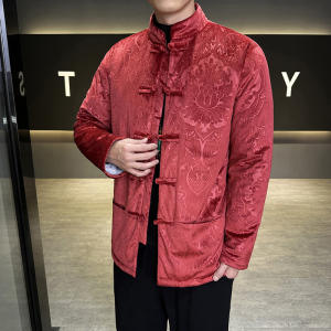 2024秋冬风男装棉衣棉袄外套中式唐装汉服C229-MY801-P150,园喜宴穿搭小个子150图片