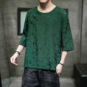 2023春夏新款风男装冰丝唐装汉服短袖五分袖T恤C229/T162/P50图片