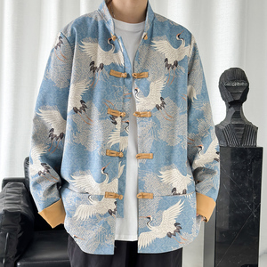 2024春风男装鹿皮绒复古中式唐装汉服夹克外套C229/Y629/P105图片