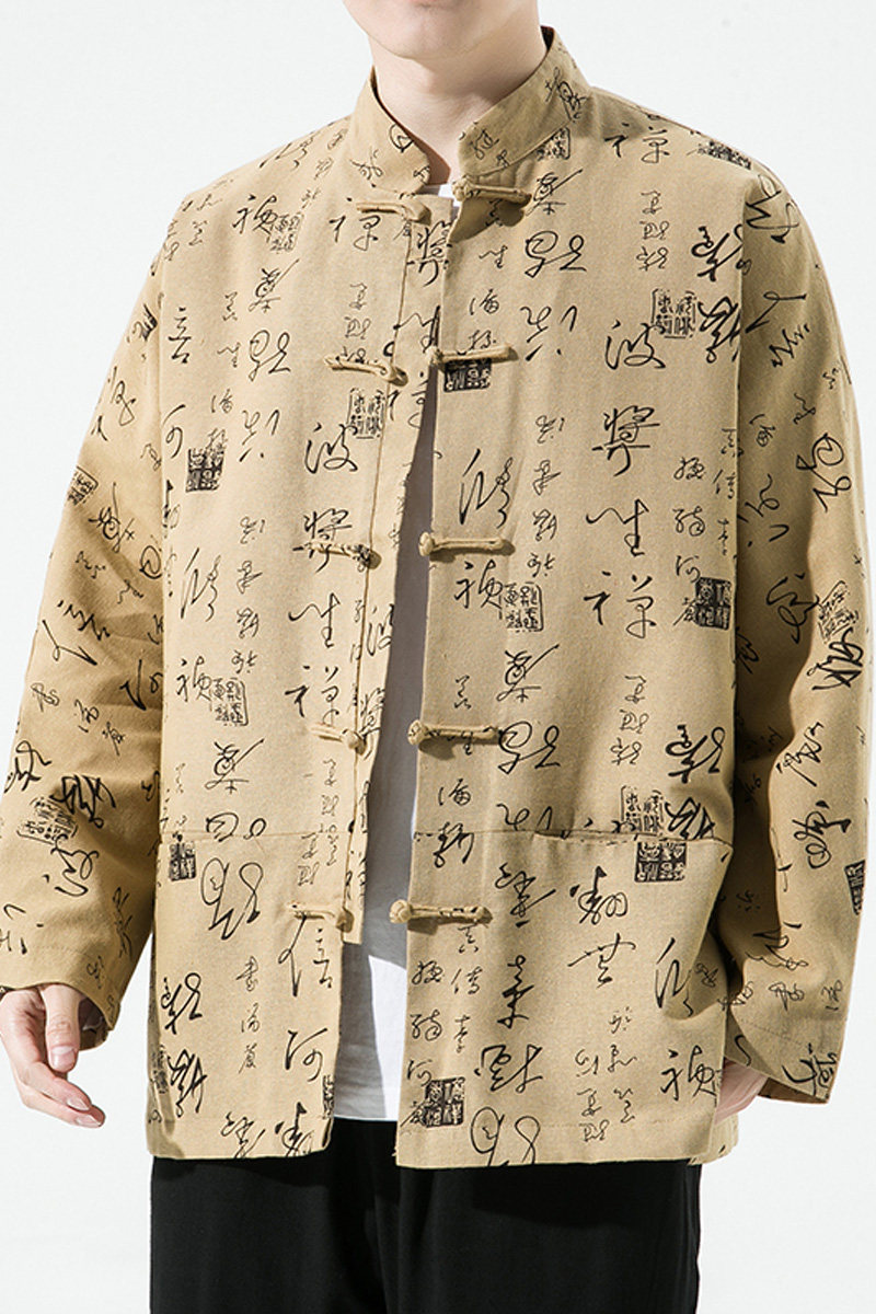 2024春夏风男装棉麻亚麻印花唐装汉服夹克外套C229/Y721/P85,男装夹克,电商C229