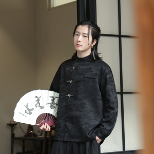 2024春夏风男装冰丝唐装中式汉服长袖衬衫衬衣C229-Y997-P80图片
