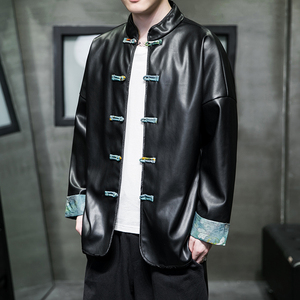 2024秋风男装皮衣夹克外套盘扣复古唐装汉服C229/Y711/P105图片