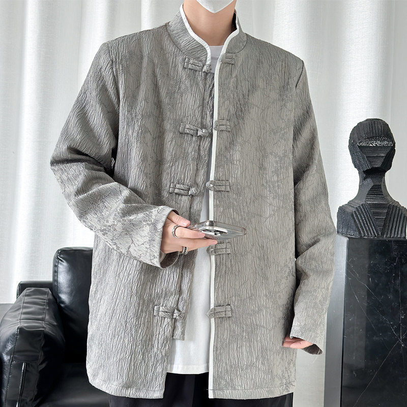 2024春夏风男装冰丝中式提花唐装汉服夹克外套C229-Y992-P100,男装夹克,电商C229