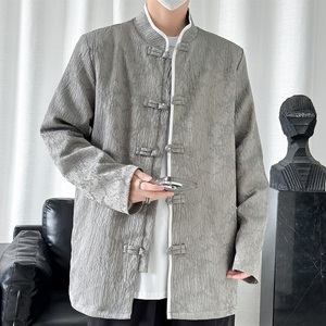 2024春夏风男装冰丝中式提花唐装汉服夹克外套C229-Y992-P100图片