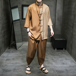 2024夏季风男装复古中式唐装汉服套装两件套C229/TZ344/P85图片