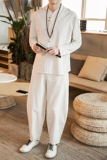 2024秋新款风男装棉麻亚麻唐装汉服套装两件套C229/TZ04/P100，男装休闲套装，电商C229