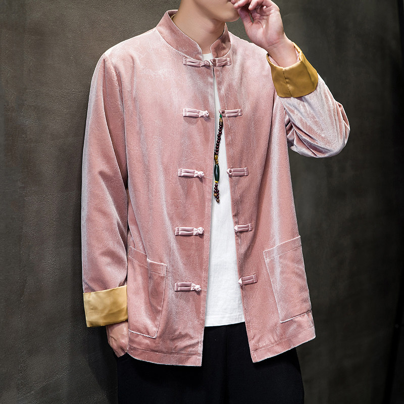 2023秋风男装丽丝绒复古中式唐装汉服夹克外套C229/Y762/P100,男装夹克,电商C229