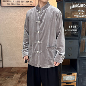 2025秋冬风男装丽丝绒唐装汉服夹克外套大码C229-Y1121-P120图片